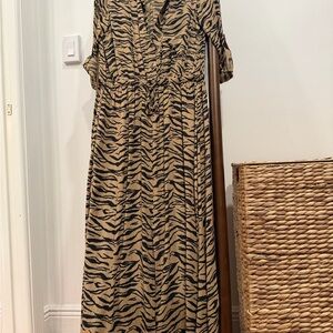 Zadig & Voltaire Tan and Black Maxi Dress